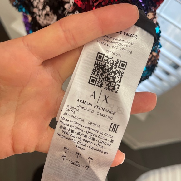 Armani Exchange Sequin sparkling one shoulder dress - Picture 12 of 13